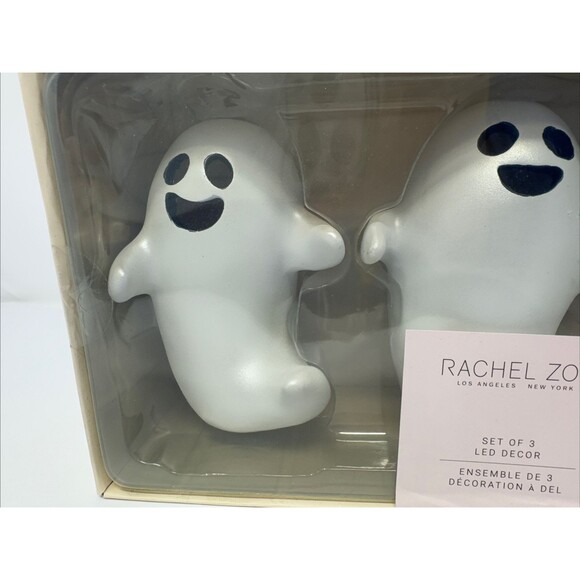 NIB NEW SEALED RACHEL ZOE HALLOWEEN DECOR SET OF 3 LED LIGHTED GHOSTS - Picture 3 of 6